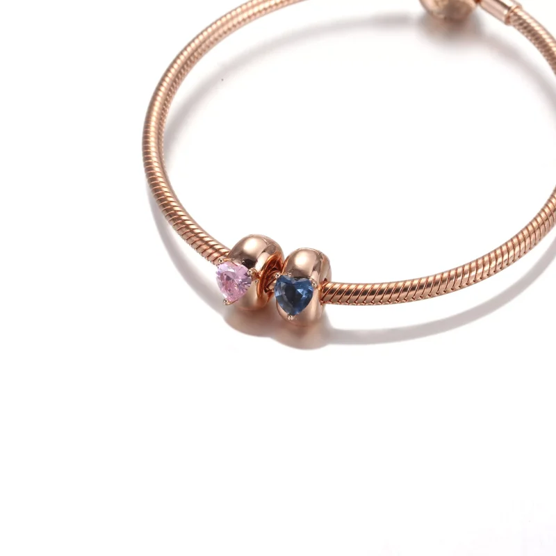 (resim) Pandora 14k rose altın kaplama Mavi Kalp Solitaire Klips - 789203C02 - Görüntüle 7