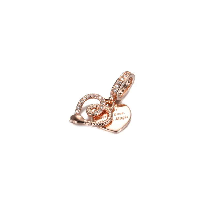 (resim) Pandora 14k rose altın kaplama Yılan ve Kalp Sallantılı Charm - 789086C01 - Görüntüle 2