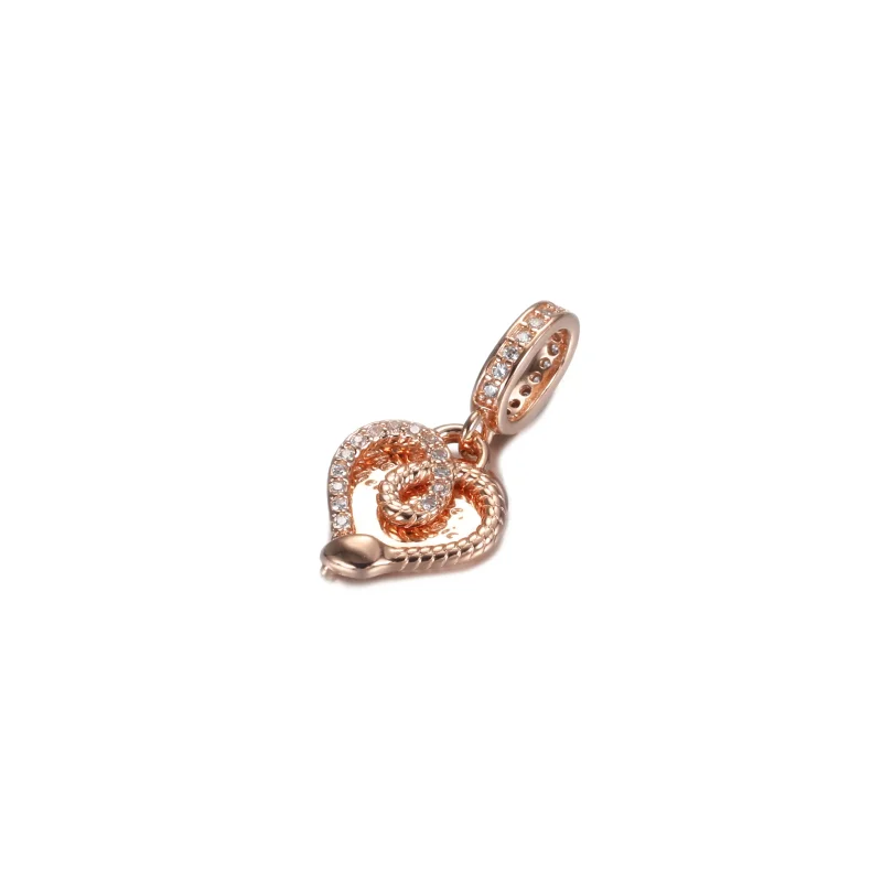 (resim) Pandora 14k rose altın kaplama Yılan ve Kalp Sallantılı Charm - 789086C01 - Görüntüle 3
