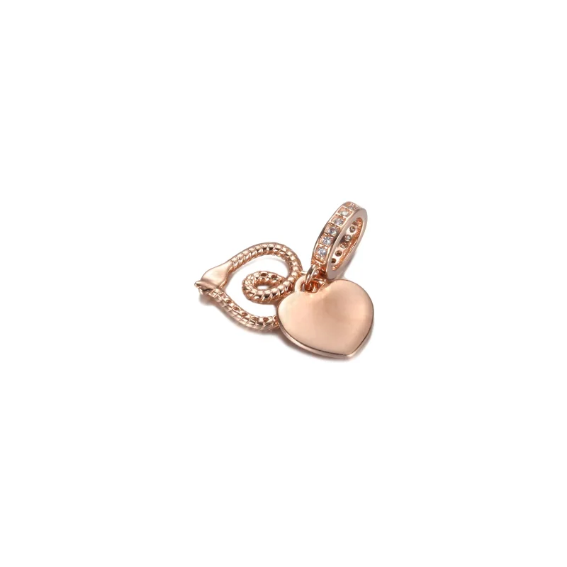 (resim) Pandora 14k rose altın kaplama Yılan ve Kalp Sallantılı Charm - 789086C01 - Görüntüle 4