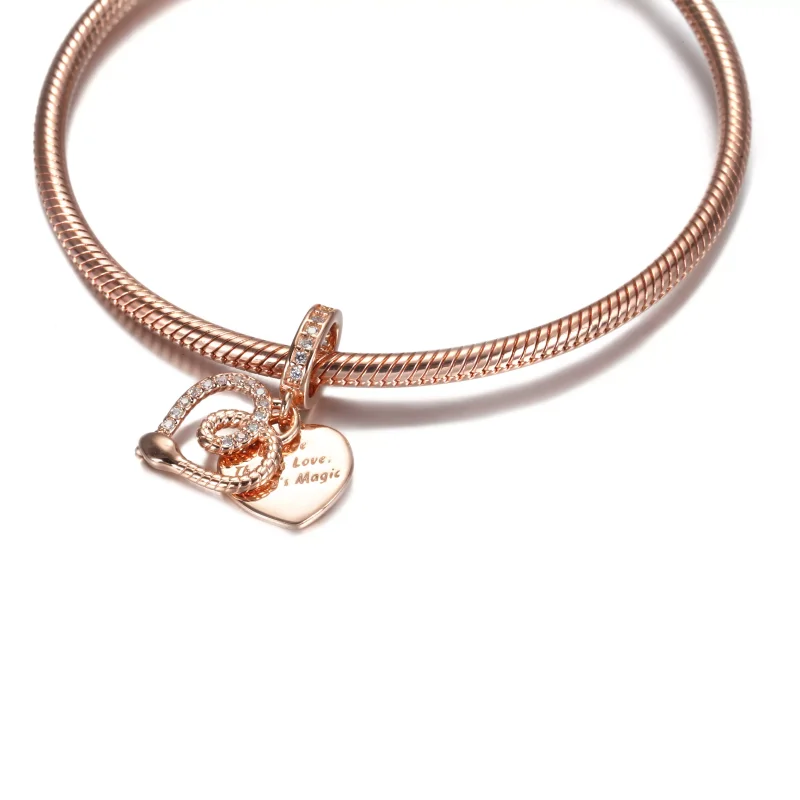 (resim) Pandora 14k rose altın kaplama Yılan ve Kalp Sallantılı Charm - 789086C01 - Görüntüle 5