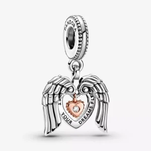 (resim) Pandora Club 2021 Melek Kanatları ve Kalp Sallantılı Charm - 789296C01