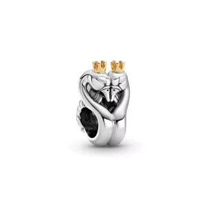 (resim) Pandora iki renkli Kuğular & Kalp Charm - 799315C00