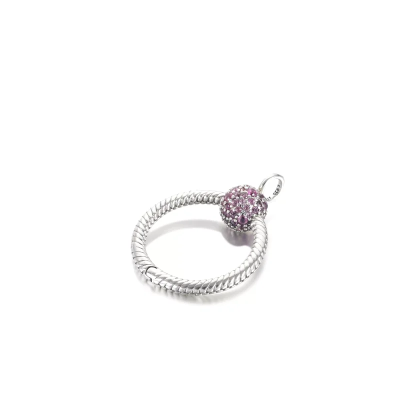(resim) Pandora Küçük Pembe Pavé O Kolye Ucu - 399097C02 - Görüntüle 3