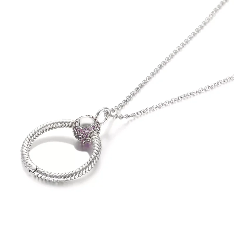(resim) Pandora Küçük Pembe Pavé O Kolye Ucu - 399097C02 - Görüntüle 5