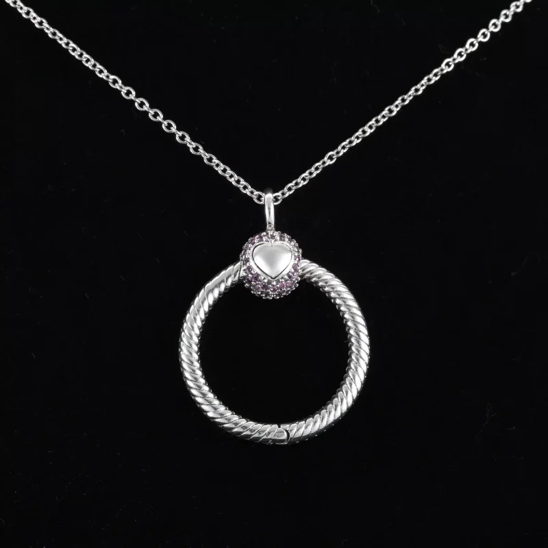 (resim) Pandora Küçük Pembe Pavé O Kolye Ucu - 399097C02 - Görüntüle 6