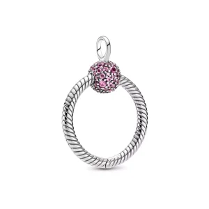 (resim) Pandora Küçük Pembe Pavé O Kolye Ucu - 399097C02