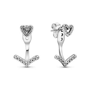 (resim) Pandora tarzı Pırıl pırıl Lades Kemiği Kalbi Çi̇vi̇ küpeler - 299280C01