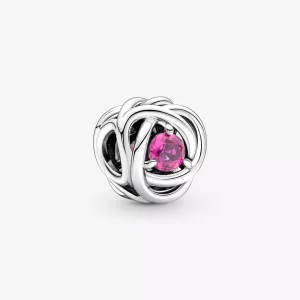 (resim) PANDORA Ekim Pembe Sonsuzluk Yuvarlak Taşlı Süs - 790065C05
