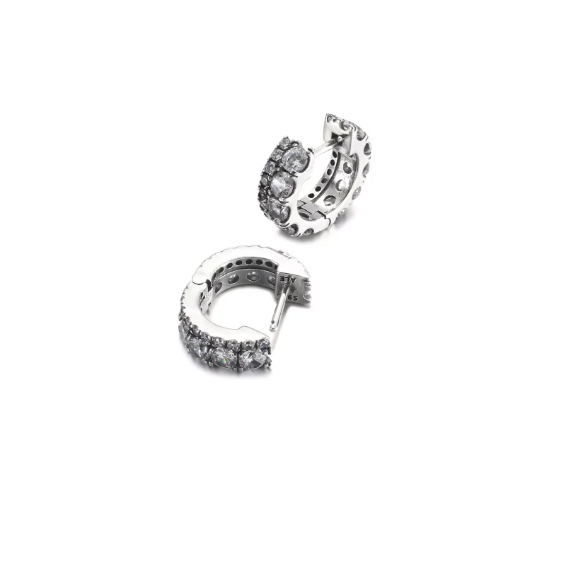 (resim) PANDORA Çift Bantlı Pavé Hoop Küpeler - 290058C01 - Görüntüle 5