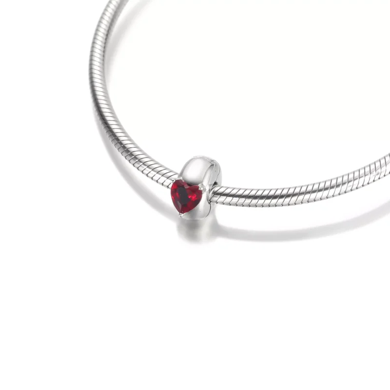 (resim) PANDORA Kırmızı Kalp Tek Taşlı Klips Süs - 799203C01 - Görüntüle 5