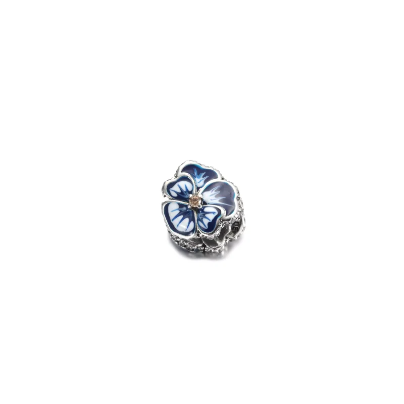 (resim) PANDORA Mavi Menekşe Çiçeği Küpe - 790777C02 - Görüntüle 2