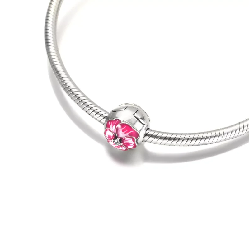 (resim) PANDORA Pembe Pansy Çiçeği Klipsi Charm - 790772C01 - Görüntüle 4