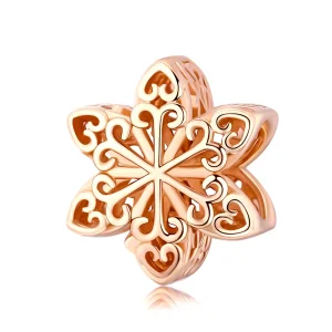 (resim) Pandora tarzı 14k rose altın kaplama Kar tane -leri Charm - SCC719-C