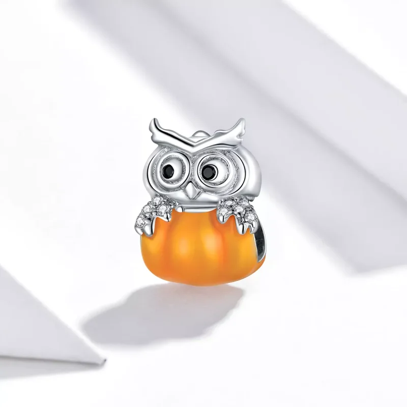 (resim) Pandora tarzı Balkabağı Baykuş Charm - BSC342 - Görüntüle 2