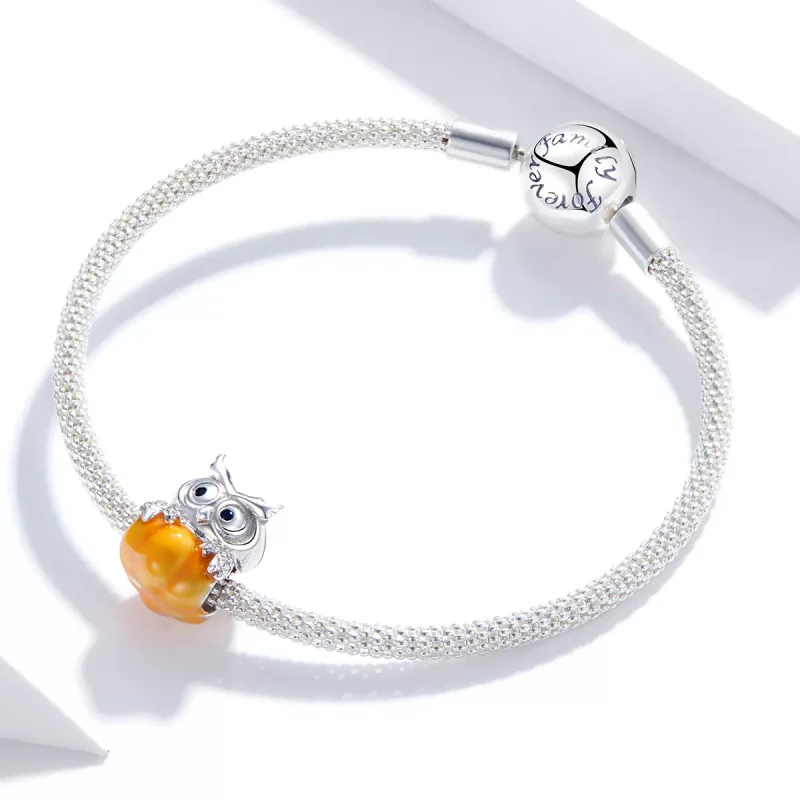 (resim) Pandora tarzı Balkabağı Baykuş Charm - BSC342 - Görüntüle 3