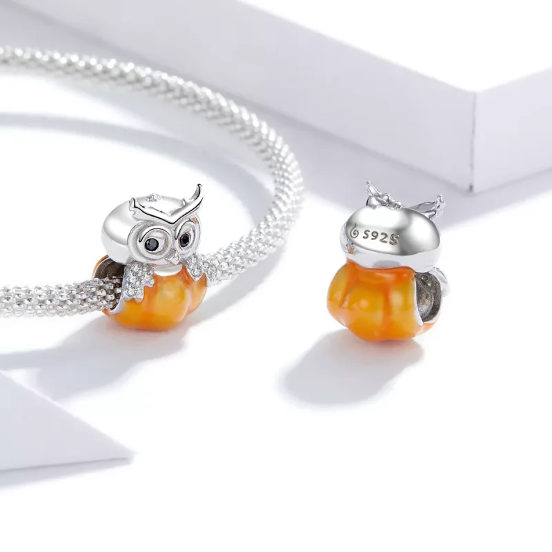 (resim) Pandora tarzı Balkabağı Baykuş Charm - BSC342 - Görüntüle 4