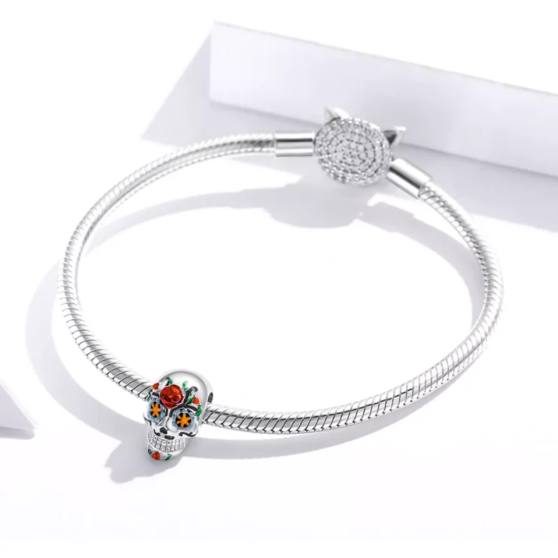 (resim) Pandora tarzı cadılar bayramı, kafatası Charm - BSC326 - Görüntüle 3