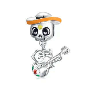 (resim) Pandora tarzı Gitar Kafatası Adam Charm - BSC327