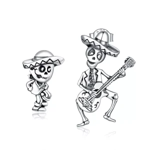 (resim) Pandora tarzı Gitar Kafatası Adam Çi̇vi̇ küpeler - BSE420