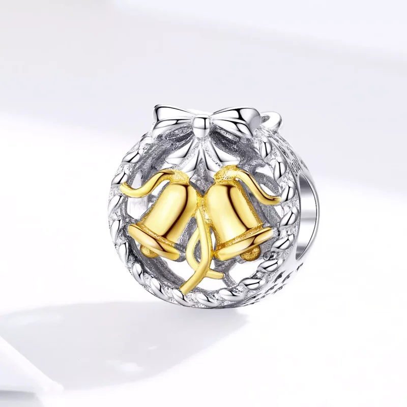 (resim) Pandora tarzı iki renkli Noel çanı Charm - SCC1358 - Görüntüle 3