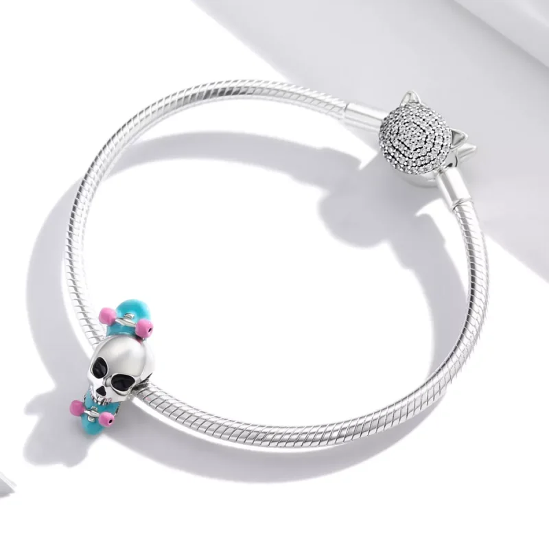 (resim) Pandora tarzı Kaykay İskeleti Charm - SCC1911 - Görüntüle 3