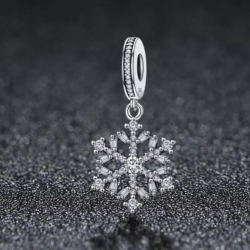 (resim) Pandora tarzı Kristal kar taneleri Sallantılı Charm - SCC266 - Görüntüle 2