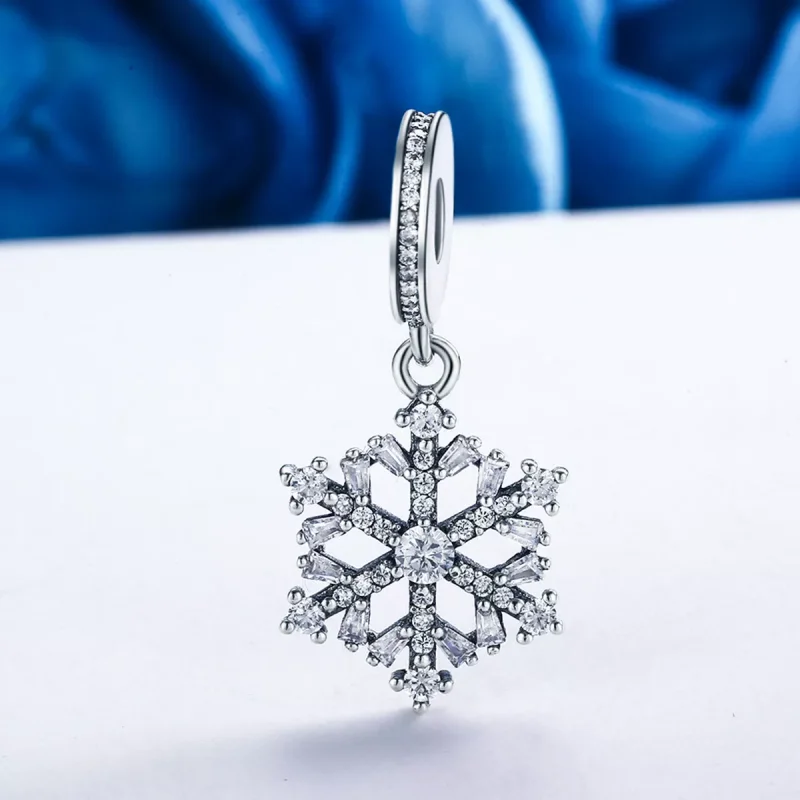 (resim) Pandora tarzı Kristal kar taneleri Sallantılı Charm - SCC266 - Görüntüle 3
