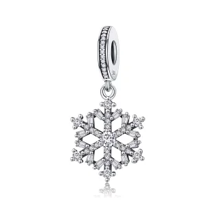 (resim) Pandora tarzı Kristal kar taneleri Sallantılı Charm - SCC266