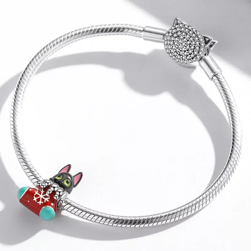 (resim) Pandora tarzı Noel çorap kedi yavrusu Charm - SCC2036 - Görüntüle 3