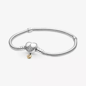 (resim) Disney Prensesleri Pandora Moments Kalp Klipsli Zincir Bileklik - 569563C01