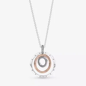 (resim) Pandora iki renkli çevreler Kolye - 389483C01