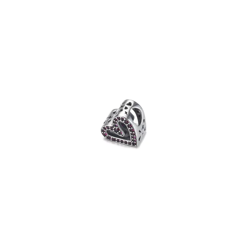 (resim) Pandora Pırıl pırıl Yakut Kırmızı Serbest Kalp Charm - 798692C02 - Görüntüle 2