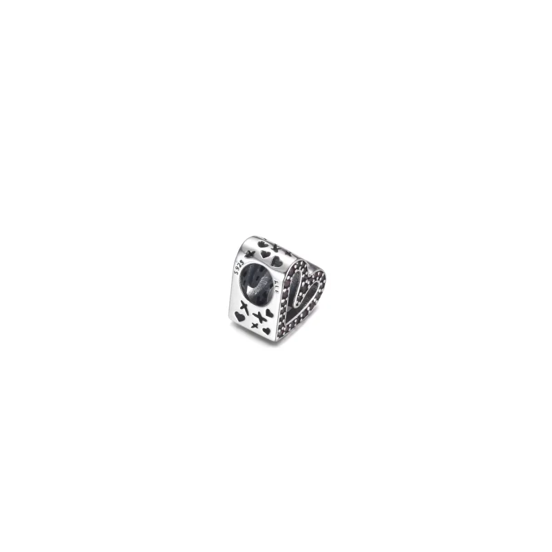 (resim) Pandora Pırıl pırıl Yakut Kırmızı Serbest Kalp Charm - 798692C02 - Görüntüle 3