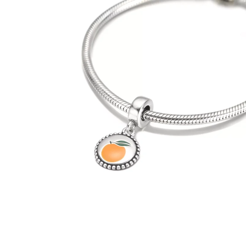 (resim) Pandora Turuncu motifli yuvarlak Sallantılı Charm - 791169C00_E026 - Görüntüle 5