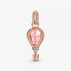 (resim) Parıltılı Pembe Sıcak Hava Balonu Sallantılı Charm - 789434C01