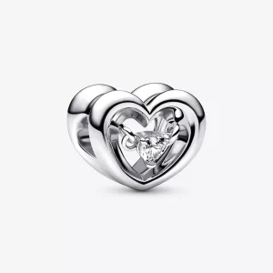 (resim) PANDORA Işıltılı Kalp ve Yüzen Taş Süs - 792493C01