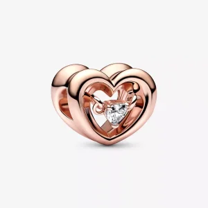 (resim) PANDORA Işıltılı Kalp & Yüzen Taş Süs - 782493C01