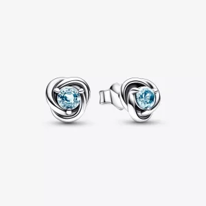 (resim) PANDORA Mart Deniz Aqua Mavi Sonsuzluk Çemberi Küpe - 292334C09