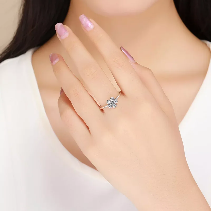 (resim) Pandora Stil Çiçek Yüzük Gümüş - SCR398 - Görüntüle 5