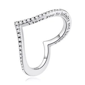 (resim) Pandora Stil Kalp Dilek Kemiği Yüzük - SCR856