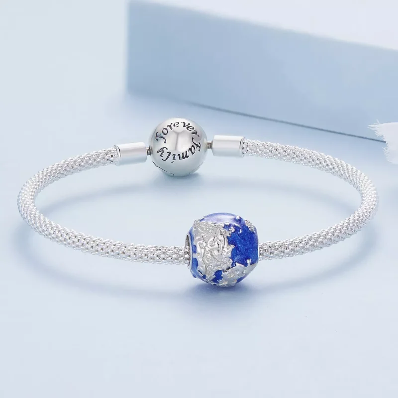 (resim) Pandora Stili Dünya Küresi Charm - BSC846 - Görüntüle 5