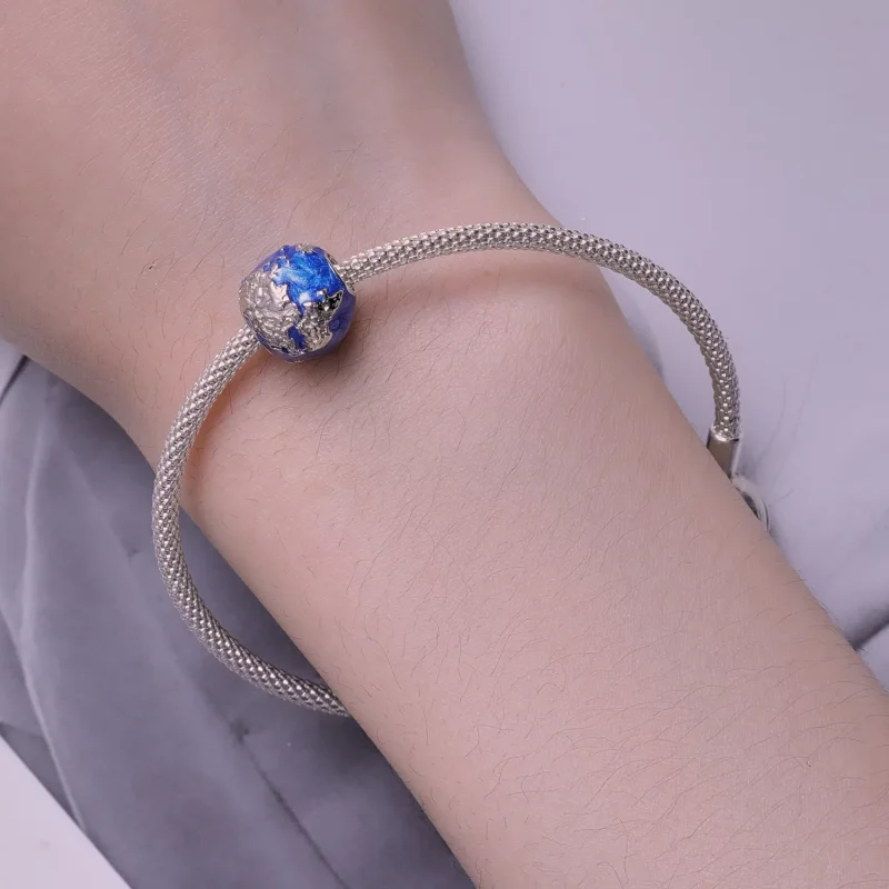 (resim) Pandora Stili Dünya Küresi Charm - BSC846 - Görüntüle 6