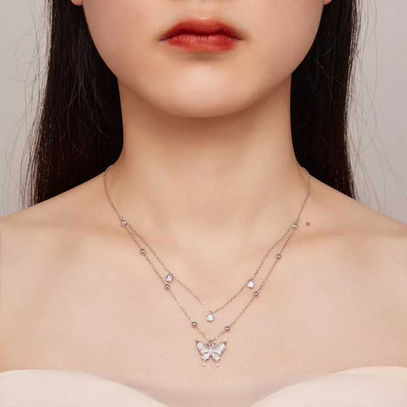 (resim) Pandora Stili Çift Zincirli Kolye - BSN308 - Görüntüle 6