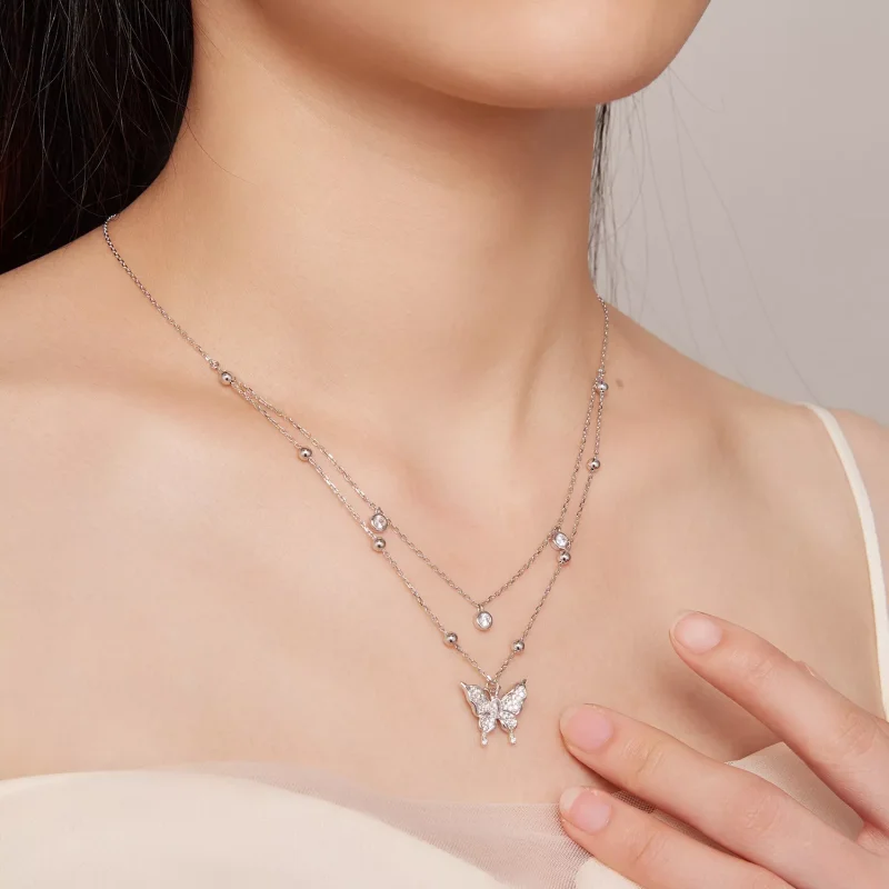 (resim) Pandora Stili Çift Zincirli Kolye - BSN308 - Görüntüle 8