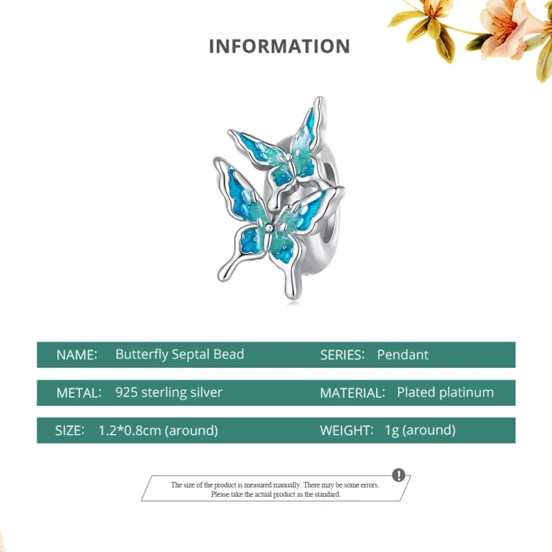 (resim) Pandora Stili Kelebek Spacer Charm - BSC789 - Görüntüle 6