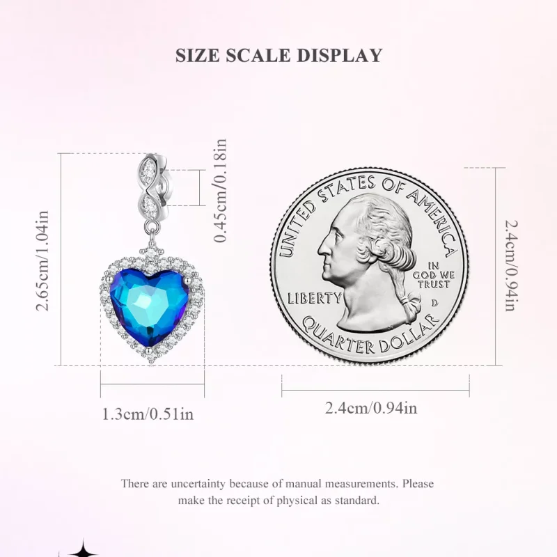 (resim) Pandora Stili Mavi Kalp Charm - BSC775 - Görüntüle 5