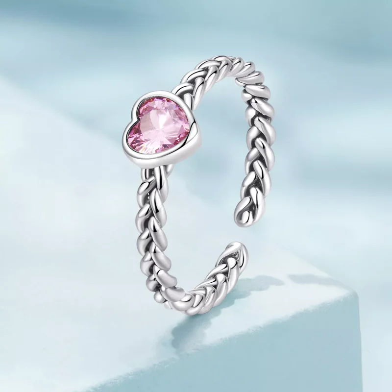 (resim) Pandora Stili Pembe Kalp Yüzük - SCR865 - Görüntüle 2