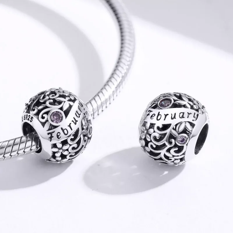 (resim) Pandora Stili Şubat Doğum Taşı - SCC1385-2 - Görüntüle 3