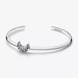 (resim) Pandora Ay gümüş açık bilezik açık kübik zirkonya ile - 592789C01